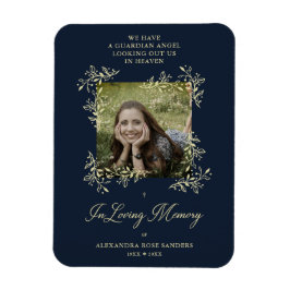 Íman Letra à Mão Chic Com Floreios Azul Marinho Casamen