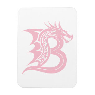 Íman Letra B Estilizada com Dragão, Alfabeto de Dragão,