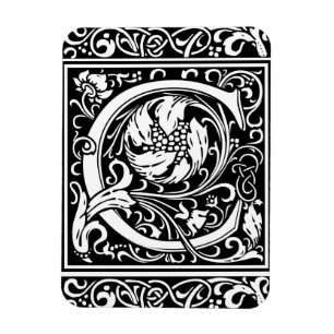 Íman Letra C Monograma Medieval Arte Nova
