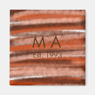 Íman Letra de nome de boho rústico marrom adicionar tex