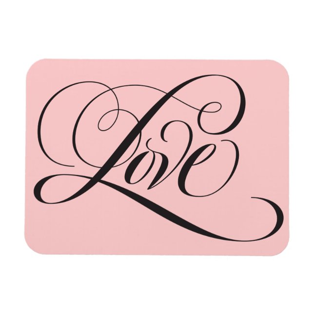 Íman Letra de script Elegante de Rico Rosa (Horizontal)