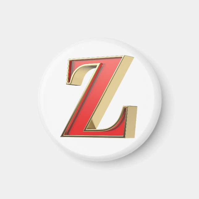 Íman Letra de vidro vermelho Z (Frente)
