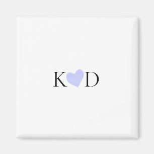 Íman letra do nome do casal de pastel aquarela coração 