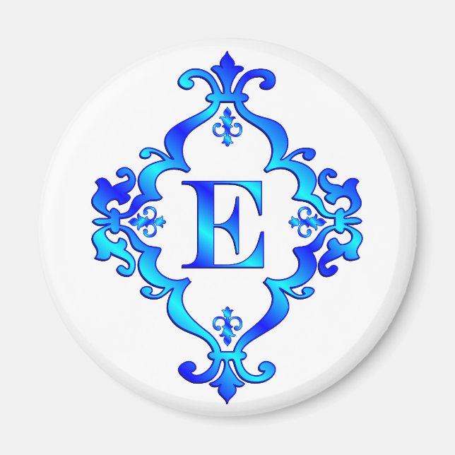 Íman Letra E Azul (Frente)