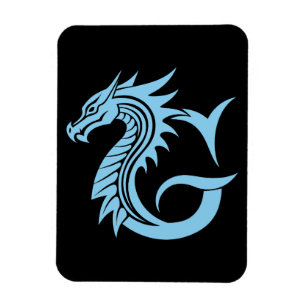 Íman Letra G Estilizada com Dragão, Alfabeto de Dragão,