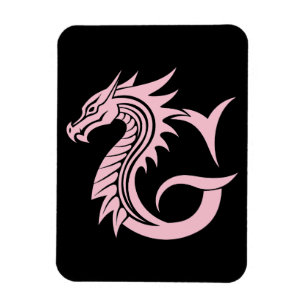 Íman Letra G Estilizada com Dragão, Alfabeto de Dragão,