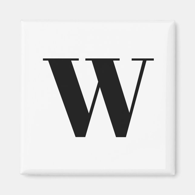 Íman Letra inicial do monograma personalizado branco pr (Frente)