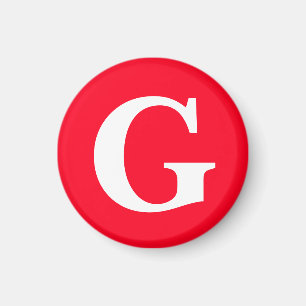 Íman Letra inicial monograma branco branco simples