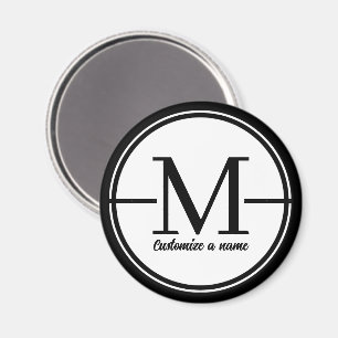 Íman Letra Inicial Monograma Minimalista Moderno M Redo