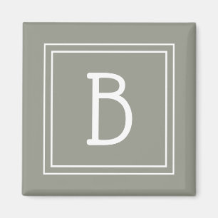 Íman Letra Inicial Monogramada Minimalista emoldurada V