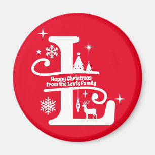 Íman Letra L Monograma Nome da Família Inicial Saudaç