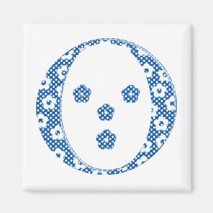 Íman Letra O (azul) do padrão da flor