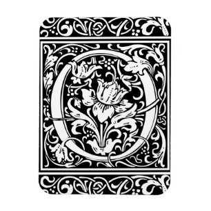 Íman Letra O Monograma Medieval Arte Nova