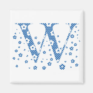 Íman Letra padrão da ventoinha W(azul)