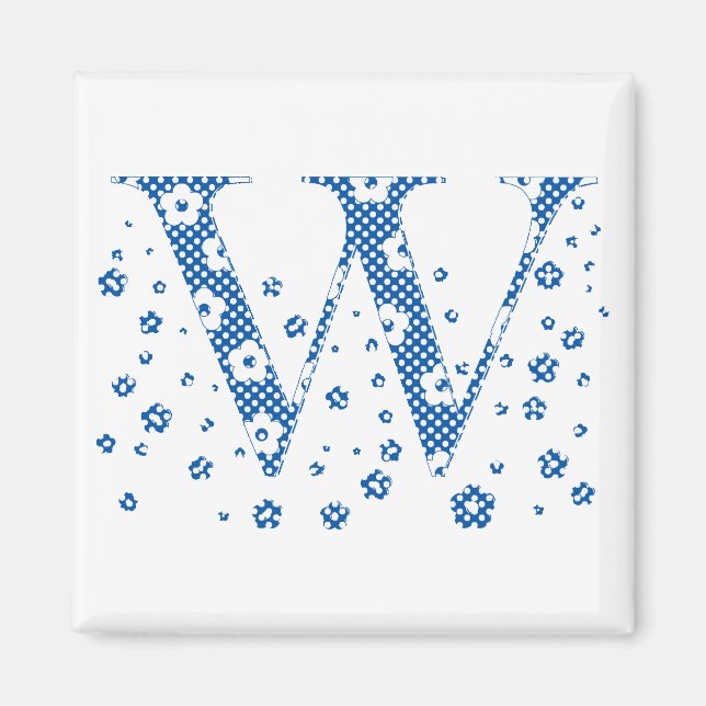 Íman Letra padrão da ventoinha W(azul) (Frente)
