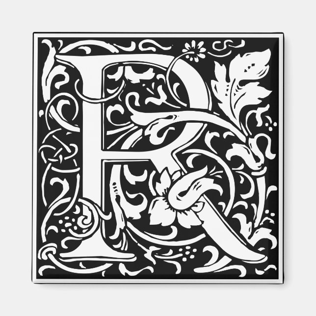 Íman Letra R Monograma Medieval Arte Nova (Frente)