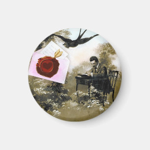 ÍMAN LETRA ROMÂNTICA DO NAMORADOS, SELO DE CÁPSULA VERM