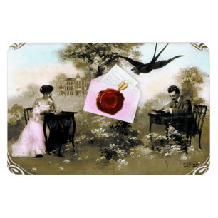 ÍMAN  LETRA ROMÂNTICA DOS NAMORADOS, SELO VERMELHO DA