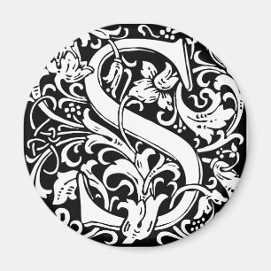 Íman Letra S Monograma Medieval Arte Nova