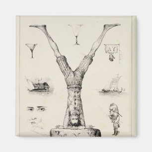 Íman Letra Y de uma primeira demão do alfabeto