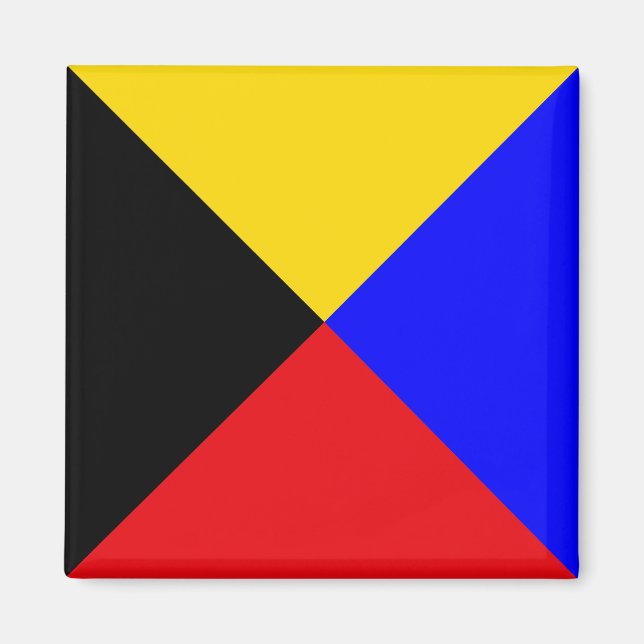 Íman Letra Z da Bandeira de Sinalização (Zulu) (Frente)