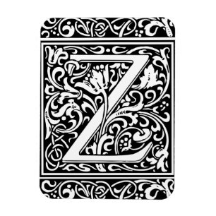 Íman Letra Z Monograma Medieval Art Nouveau