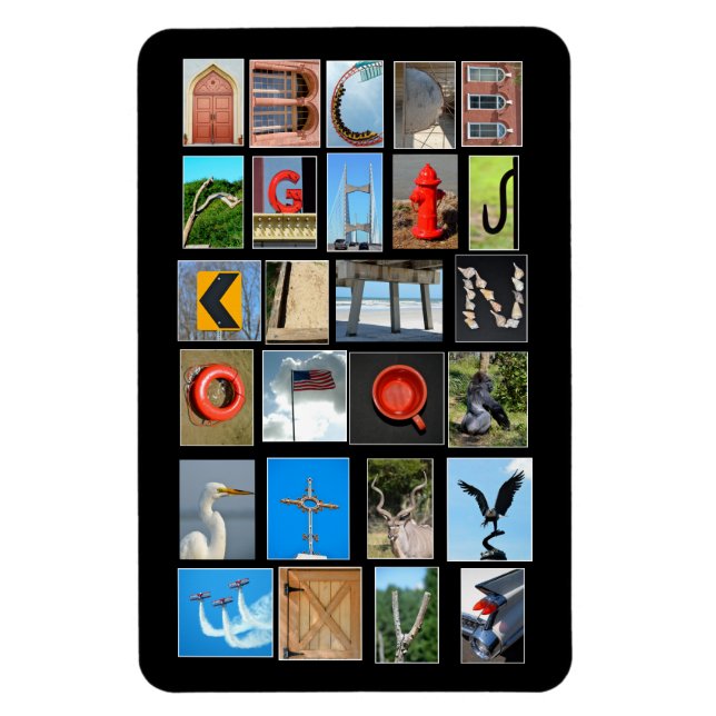 Íman Letras alfabéticas mostrando imagens (Vertical)