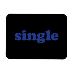 Íman Letras azuis "solteiro" preto