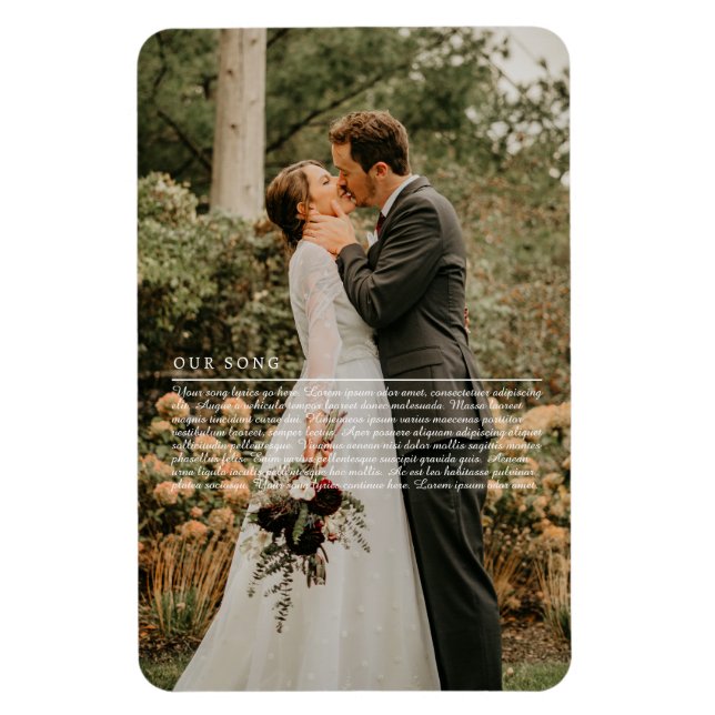 Íman Letras da Nossa Canção de Casamento Foto (Vertical)