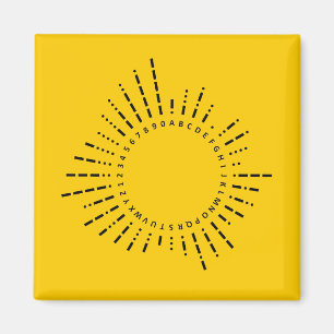 Íman Letras e Números em Código Morse – Gráfico Amarelo