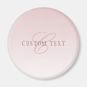 Íman Letras Elegantes & Monograma Rose Ombre