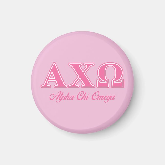 Íman Letras Rosa Alphi Chi Omega (Frente)