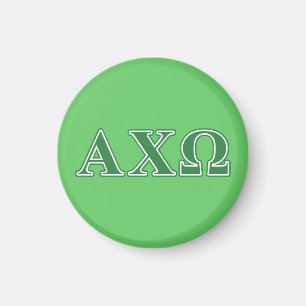 Íman Letras Verde Alphi Chi Omega