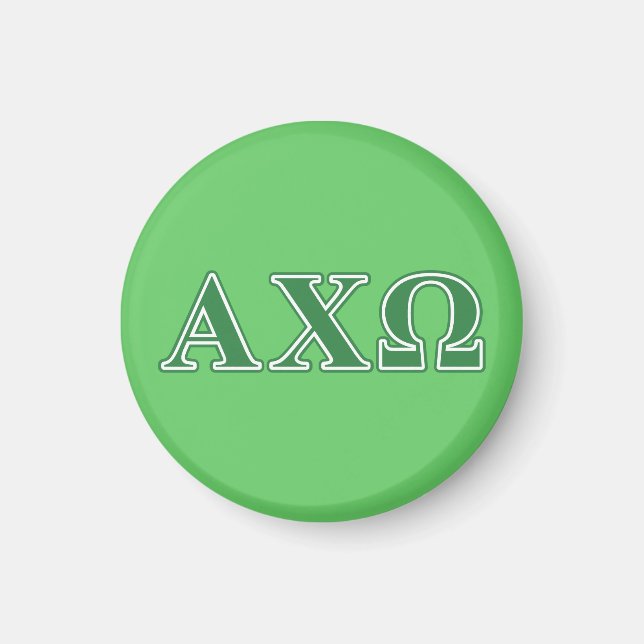 Íman Letras Verdes da Alpha Chi Omega (Frente)