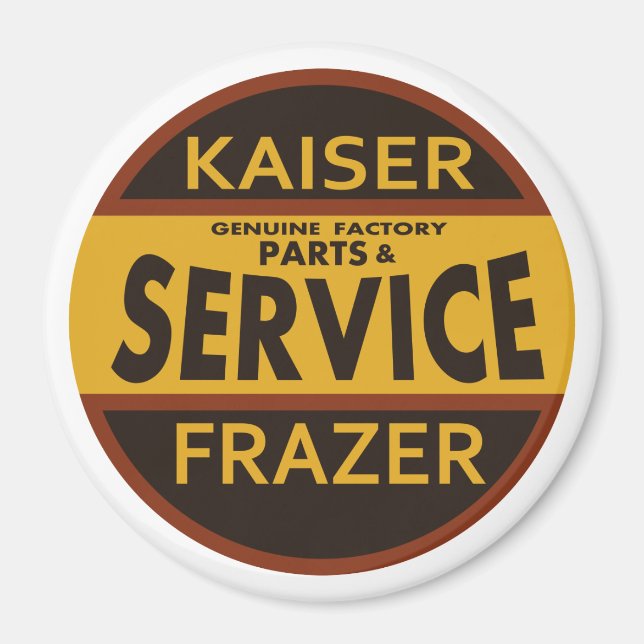Íman letreiro de serviço vintage Kaiser Frazer (Frente)