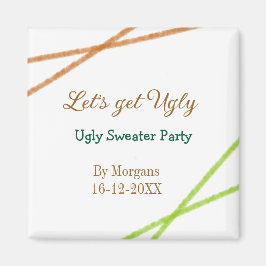 Íman Let's get ugly Christmas ugly sweater Partyorange 