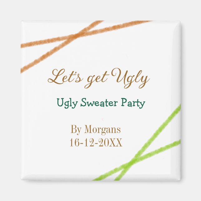 Íman Let's get ugly Christmas ugly sweater Partyorange  (Frente)