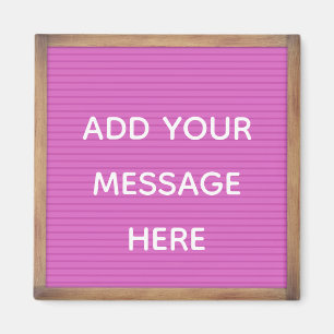 Íman Letterboard Rosa na Mensagem Personalizada de Quad