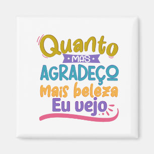 Íman Lettering com frase em português brasileiro 