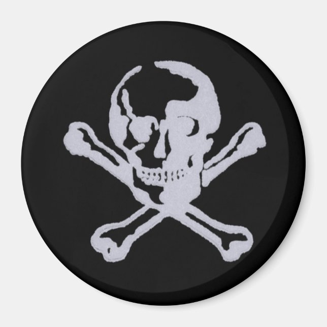 Íman Letterpress Style Jolly Roger (Frente)