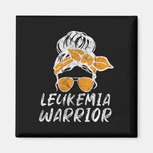 Íman Leucemia Consciência Mês Mensagem Arma Retro Mulhe