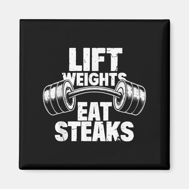 Íman Levante Pesos Coma Steaks Engraçada Malhação De Gy (Frente)