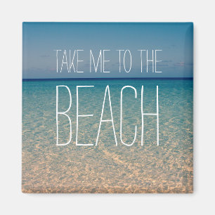 Íman Leve-me à areia azul do céu azul do Oceano de Prai