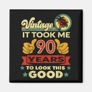 Íman Levei 90 Anos - Vintage Aniversário de 90 anos