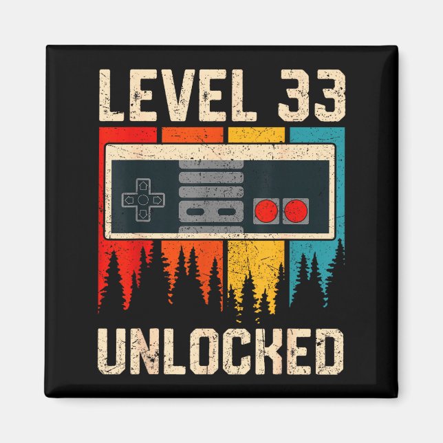 Íman Level 33 Unlocked Video Game Controller Birthday M (Frente)