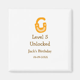 Íman Level 5 unlocked lock orange brown happy birthday 