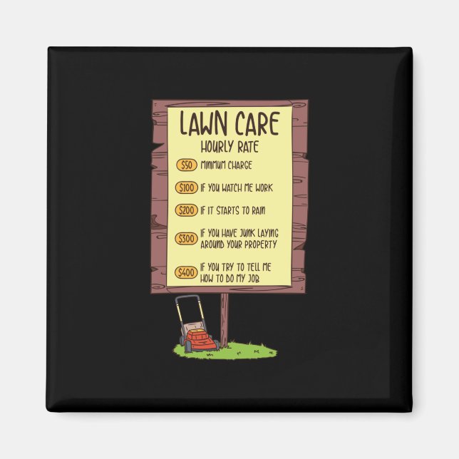 Íman Lewn Mower - Lawn Care Hhour Rate (Frente)