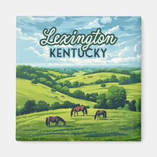 Íman Lexington Kentucky Horses Bluegrass Fazenda Vintag
