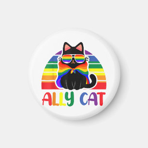 Íman LGBT Ally Cat Seja tipo Gay Rainbow Funny LGBTQ Fl