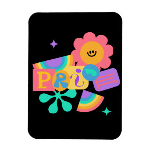 Íman LGBT+orgulho. Ama arco-íris. Amor de girassol.